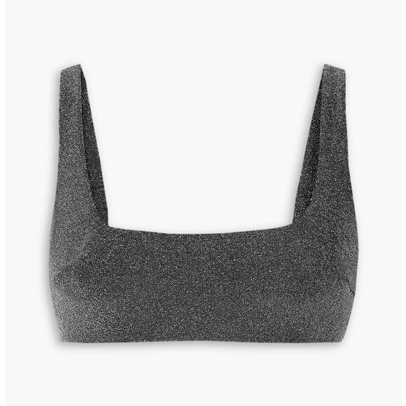 Form And Fold Dg The Crop Metallic Underwired Bikini Top - 32 Dd - - Picture 1 of 4